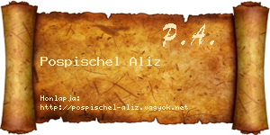 Pospischel Aliz névjegykártya